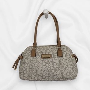 Calvin Klein monogram logo satchel bag